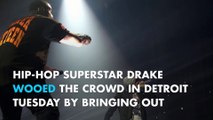 Drake brings out 'greatest rapper' Eminem to raucous ovation at Detroit concert