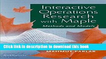 [Popular] Interactive Operations Research with Maple: Methods and Models Hardcover Collection
