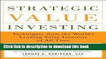 [Popular] Strategic Value Investing: Practical Techniques of Leading Value Investors: Techniques