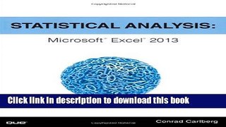[Popular] Statistical Analysis: Microsoft Excel 2013 Kindle Collection