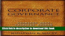 [Popular] Corporate Governance: Promises Kept, Promises Broken Paperback Collection