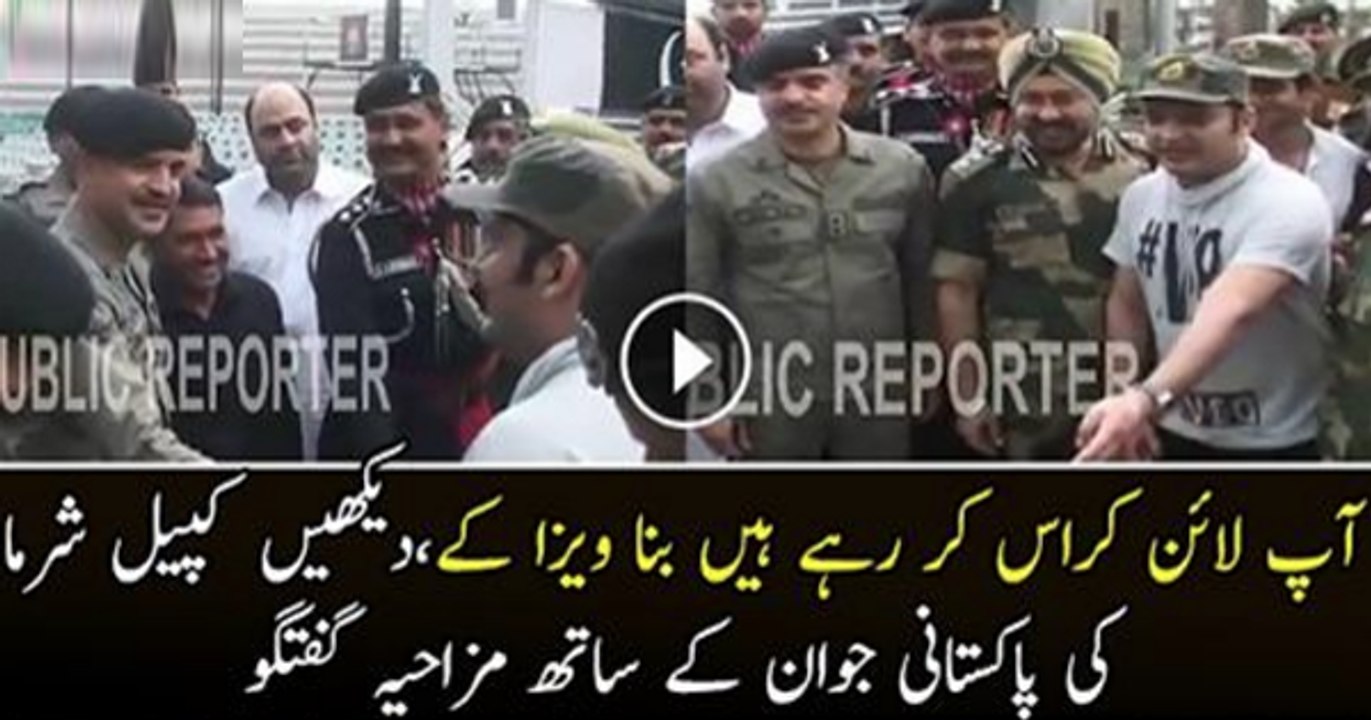 Kapil Sharma At Wagah Border With Pakistani Soldier