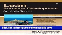 [Download] Lean Software Development: An Agile Toolkit Kindle Free
