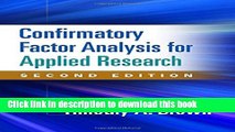 [Popular] Confirmatory Factor Analysis for Applied Research, Second Edition Kindle Collection