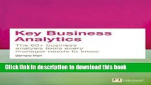 [Popular] Key Business Analytics: The 60  tools every manager needs to turn data into insights: -