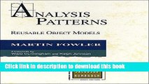 [Download] Analysis Patterns: Reusable Object Models Kindle Free
