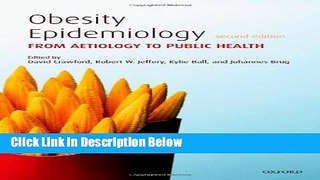 Books Obesity Epidemiology: From Aetiology to Public Health Free Online