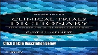 Ebook Clinical Trials Dictionary: Terminology and Usage Recommendations Free Online