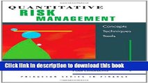 [Popular] Quantitative Risk Management: Concepts, Techniques, and Tools Paperback Free