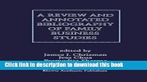 [Popular] A Review and Annotated Bibliography of Family Business Studies Paperback Online