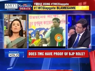 Indian Politician Mahua Mitra Showing MIDDLE-FINGER To Anchor Arnab Goswami