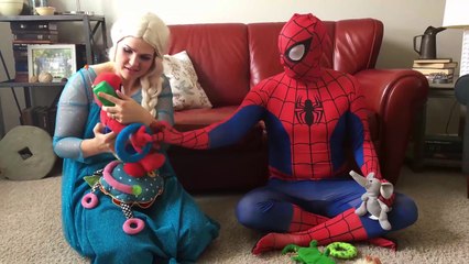 Elsa & Spiderman Run From Giant Bug Prank Fun Superhero Movie In Real Life In 4K