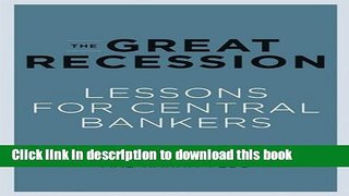 [Popular] The Great Recession: Lessons for Central Bankers Kindle Online