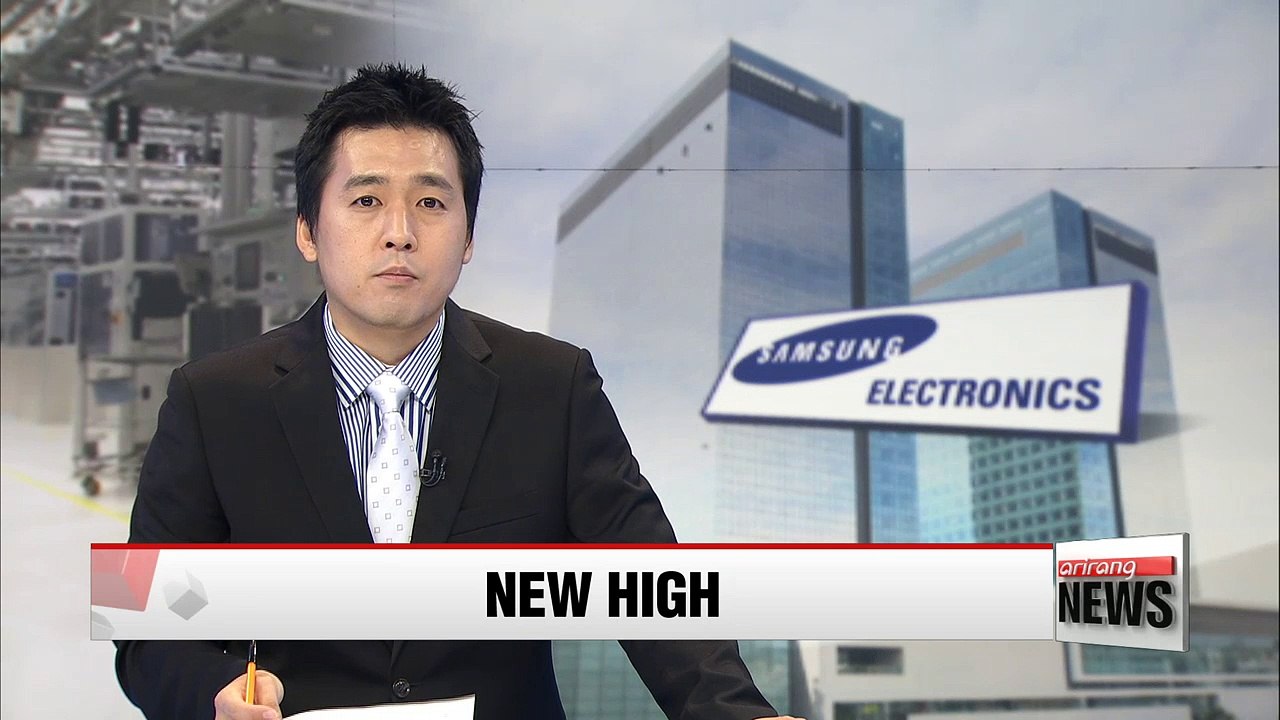 Samsung Electronics shares close at record high...