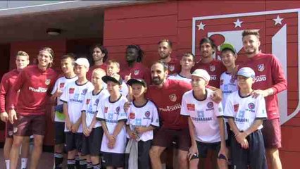 Kazakh orphans visit Atletico Madrid facilities
