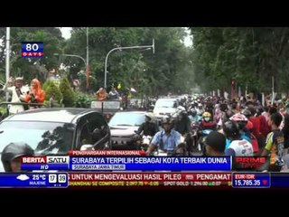 Gubernur Risma Arak Piala Keliling Surabaya