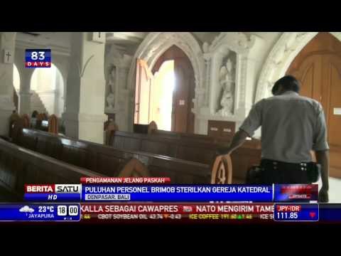 Brimob Polda Bali Sterilisasi Gereja Katedral Denpasar