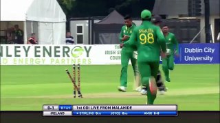 Mohammad Amir Inswinging Beauty to Paul Striling,Ireland vs Pakistan 1st ODI 2016