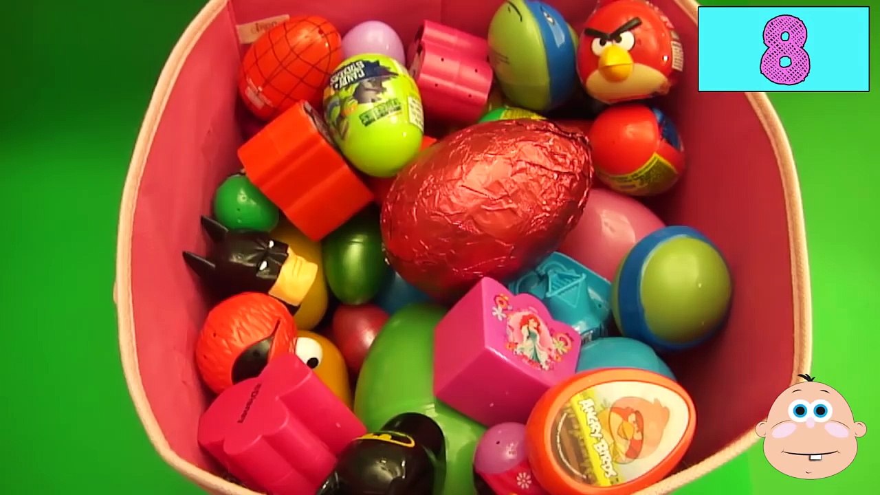 NEW Huge 101 Surprise Egg Opening Kinder Surprise Elmo Disney Pixar Cars Mickey Minnie Mouse