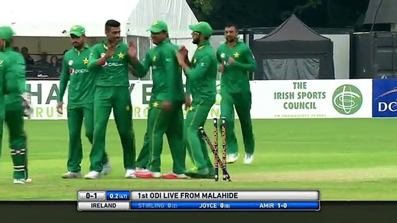 Muhammad Amir Clean Bowled Stirling Ireland v Pakistan 1st ODI 2016