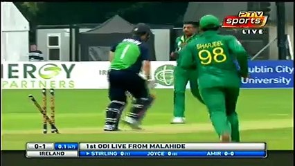 Awesome out by Muhammad Amir at 1st ball