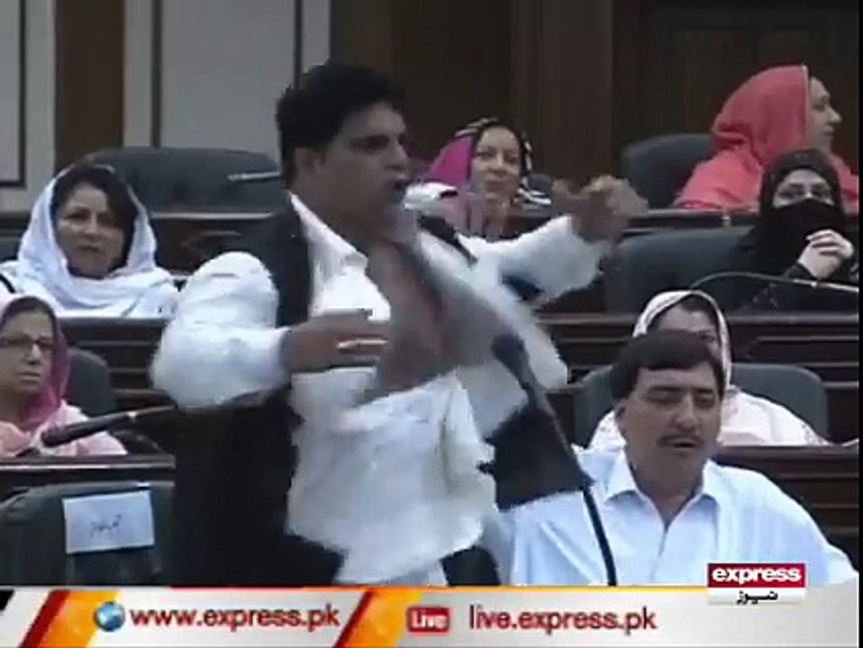پشاور میں ڈسٹرکٹ کونسل کے اجلاس کے دوران اے این پی رہنما کا قمیض پھاڑ کراحتجاج