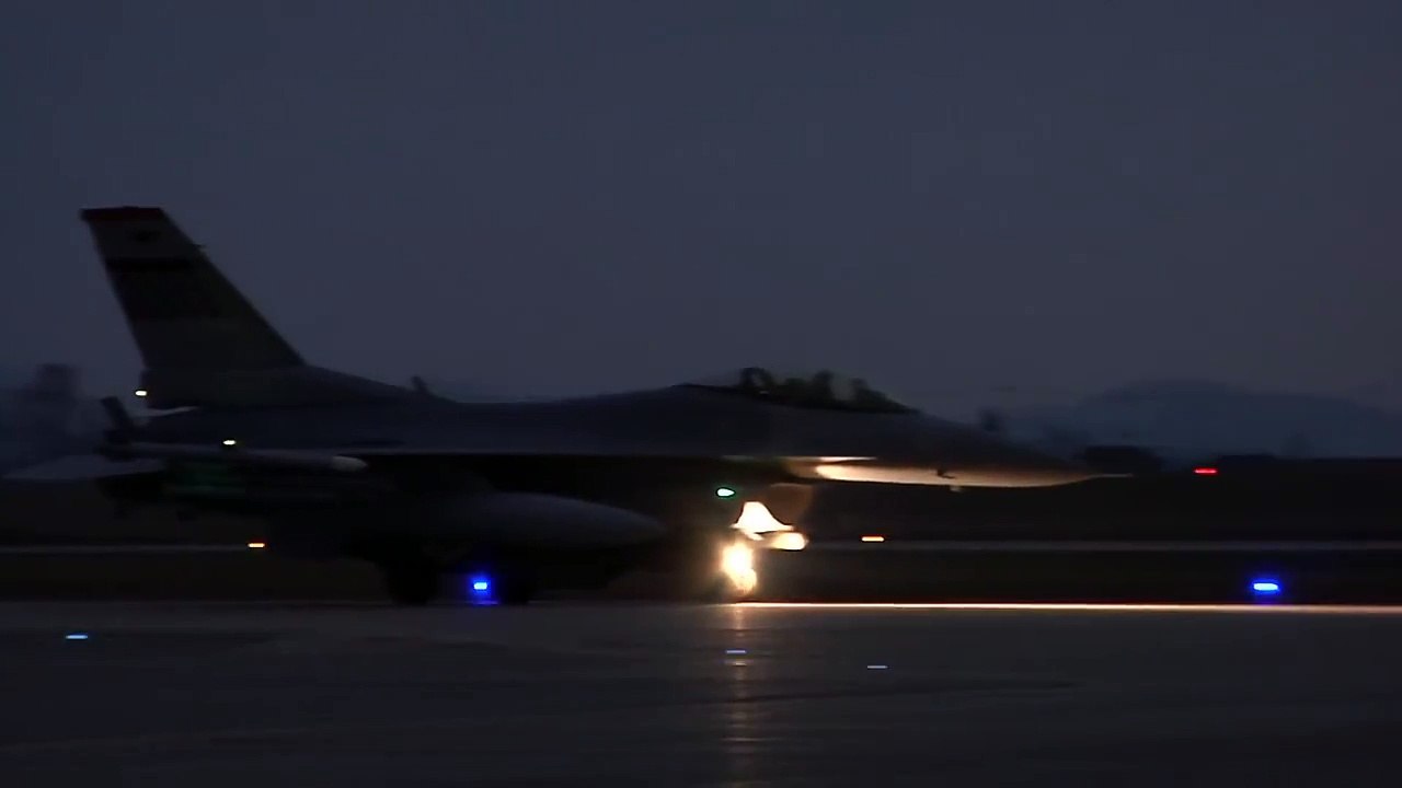 The Power of Afterburners at Night  F-16 Taking Off With Extreme Noise   A-10 Take Off