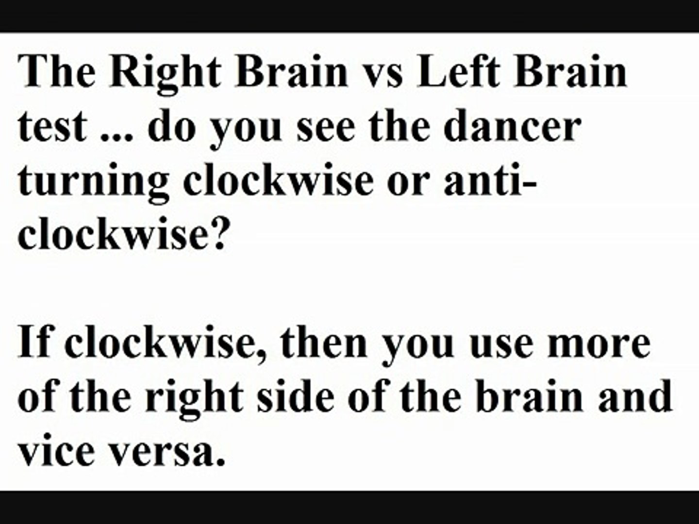 Left-Brained/Right-Brained Test