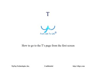 Go to Ts page from the main screen