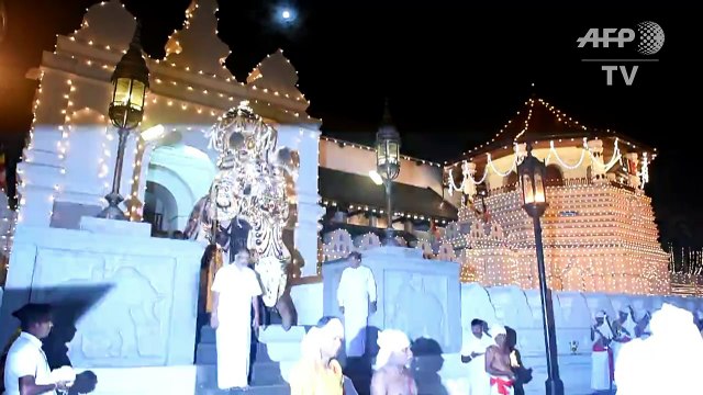 Sri Lanka: défilé d'éléphants pour la fête de Perahera à Kandy