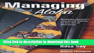 [Popular] Managing With Aloha Hardcover Online