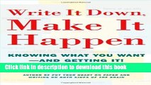 [Popular] Write It Down Make It Happen: Knowing What You Want And Getting It Paperback Online