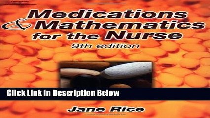 Books Medications and Mathematics for the Nurse Free Online