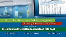 [Popular] Statistics for Managers Using Microsoft Excel Plus MyStatLab with Pearson eText --