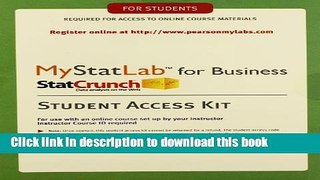 [Popular] MyStatLab with eText for Business Statistics -- Standalone Access Card Paperback Free
