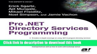 [Download] Pro .NET Directory Services Programming E-Book Online