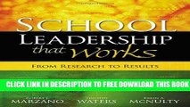 Collection Book School Leadership That Works: From Research to Results