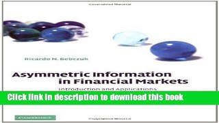 [Download] Asymmetric Information in Financial Markets: Introduction and Applications Kindle