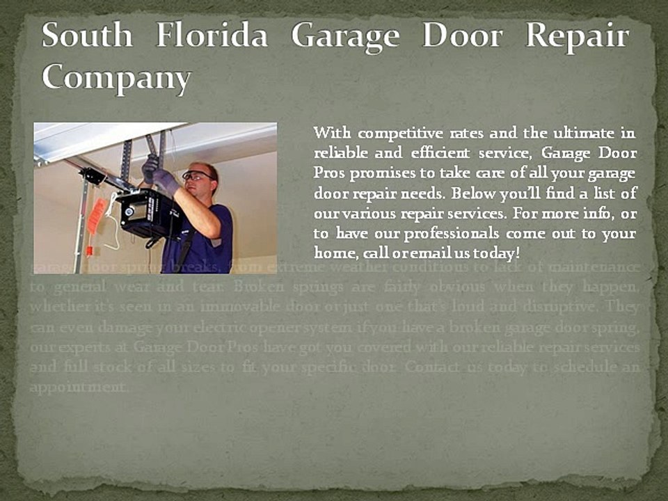 Davie Garage Door Repair Contractor - Garage Door Pro’s