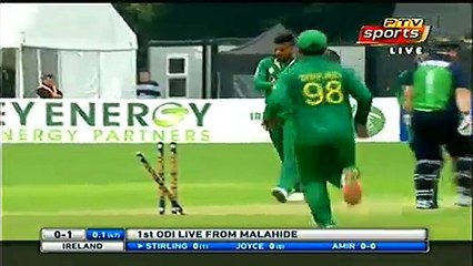 Mohamad Amir clean Bowled Stirling