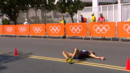 50km marche - Yohann Diniz s'effondre avant de reprendre la course