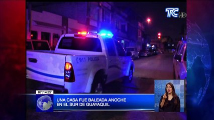 Una casa fue baleada anoche  en el sur de Guayaquil