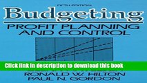 [PDF] Budgeting: Profit Planning and Control (5th Edition) Full Colection
