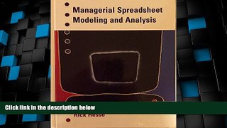 Must Have PDF  Managerial Spreadsheet Modeling and Analysis (Irwin Series in Quantitative Methods