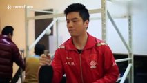 These Chinese table tennis players can do some awesome trick shots