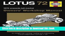 [PDF] Lotus 72 Manual: An Insight Into Owning, Racing and Maintaining Lotus s Legendary Formula 1