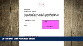 READ book  ( The Last ) Cover Letter: Give pink Slip to HR  FREE BOOOK ONLINE