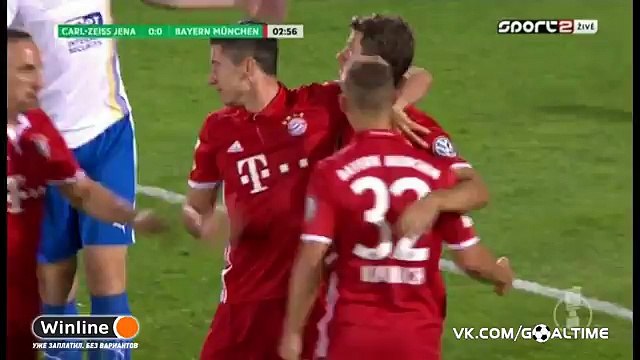 Robert Lewandowski Goal - Carls Zeiss Jena 0-1 Bayern Munich - 19-08-2016