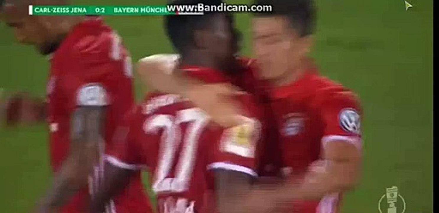 0-2 Robert Lewandowski second Goal - Carls Zeiss Jena vs Bayern Munich - 19.08.2016