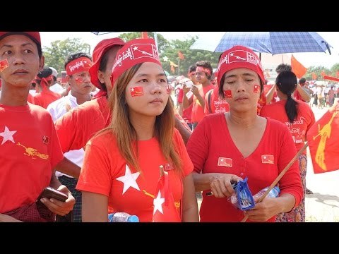 Rangoon red as Suu Kyi begins final election push
